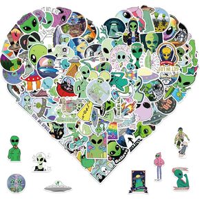 Alien Stickers for Water Bottles,50pcs for Teen Girls Kids Woman Computer Kids Party Favors Sticker Toddler Travel Toys (Alien)