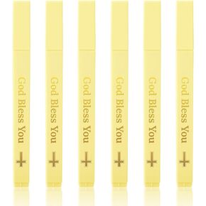 6Pcs Aesthetic Highlighters, Yellow highlighter, No Bleed with Soft Chisel Tip, Dry Fast Easy to Hold for Marking Painting Journaling School and Office Supplies