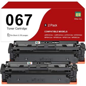067 Black Toner Cartridge - Compatible for Canon 067 MF656cdw Toner cartridges for imageCLASS MF656Cdw MF654Cdw MF653Cdw LBP633Cdw LBP632Cdw Printers Ink(2 Black)