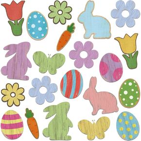 Eaasty 60 Pcs Easter Bulletin Board Decorations Religious Spring Bulletin Board Sweet Classroom Spring Easter Cutouts Including Butterfly Rabbit Carrot Easter Egg Flower Tulip for Classroom