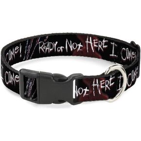 Buckle-Down Dog Collar Plastic Clip A Nightmare on Elm Street Ready or Not Freddy Silhouette 15 to 26 Inches 1.0 Inch Wide