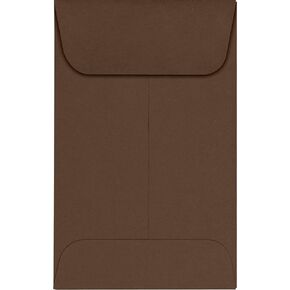 LUXPaper #1 Coin Envelopes | 2 1/4" x 3 1/2" | Chocolate Brown | 80lb. Text | 50 Qty