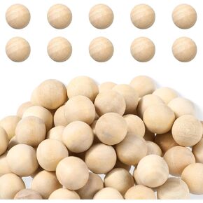 100 Pcs Wooden Round Ball 3/8" (10mm), Wooden Balls, Unfinished Round Wood Balls, Unfinished Natural Wood Balls, Unfinished Wooden Spheres Natural Wood Balls for Crafts and DIY Projects