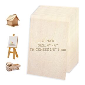 12PCS Basswood Sheets for Crafts, 6 X 6X 1/8 Inch DIY Plywood Sheets Thick Unfinished Wood Squares for Laser Cutting Engraving, Crafts, Architectural Models, Wood Burning