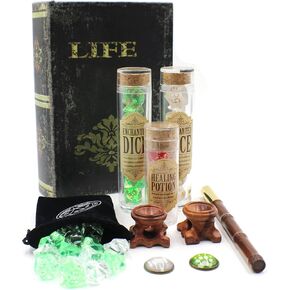 Druid and Cleric Gift Set with Dice, Box, D20 Stand and Tokens