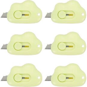 PATIKIL Box Cutters, 6 Pcs Retractable Letter Opener Cloud Shaped Small Package Opener Envelope Slitter for DIY Envelope Mail Opening Paper Cutting, White (2.4x1.5Inch)