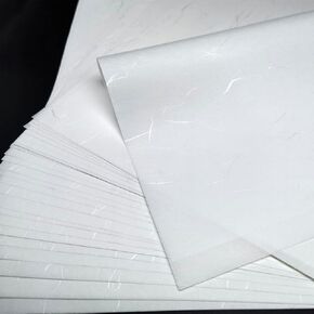 MLNSUNNY 50 ورقة 15.75 "x15.75" الفنان Silver Thread Artist Paperr for Medial Media Art ، مناسبة للطباعة Gelli Plate ، وطباعة ، و Collage ، و Cyanotype Painting ، و Origami و Gift Wrappin