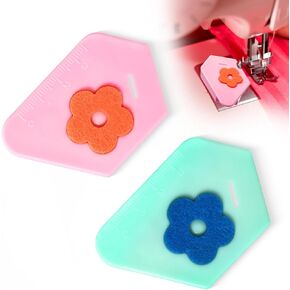 WGXX 2Pcs Magnetic Seam Guide for Sewing Machine, Magnetic Sewing Guide with Small Flowers with Felt, Sewing Accessories