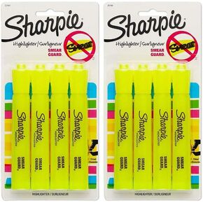 Sharpie Accent Tank Highlighters, Chisel Tip, Fluorescent Yellow, 4-Count (Pack of 2)