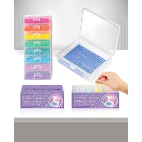 60pcs Diamond Art Storage Containers Trays ＆ Stand, Diamond Painting Accessories Diamond Painting Trays with Lids, 2-in-1 Diamond Art Trays and Diamond Painting Storage, Diamond Art Tools Storage Rack