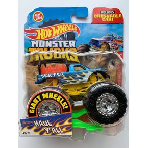 Hot Wheels Monster Trucks 2020 1:64 Scale Truck with Crushable Car #49/75 HW Flames #4/5 Haul Y'all