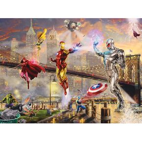 Ceaco- Silver Select - Marvel Kinkade - Iron Man Limited Edition Canvas - 1000 Piece Jigsaw Puzzle for Adults - Challenging Puzzle Perfect for Game Nights