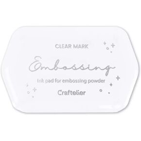 Craftelier- Embossing Ink Pad - Slow Drying, Gloss Finish | Acrylic or Rubber Stamps and Acid Free | Pad Size: 9 x 4,7 cm - Box Size: 11 x 6,9 cm | Color Transparent