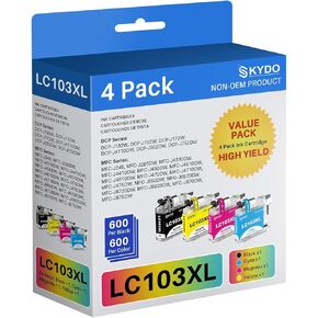 LC103XL LC101XL Color Ink Cartridge Replacement for Brother LC103 XL LC103cl LC 101XL Cartridges Use for MFC-J870DW MFC-J6520DW MFC-J475DW MFC-J6920DW MFC-J470DW(4 Pack)