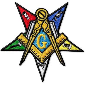 Masonic Order of The Eastern Star Embroidered Patch Iron On (3.7" × 3.7")