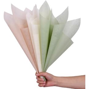 160 Sheets Korean Style Cotton Wrapping Flower Paper Non-Woven Floral Wrapping Paper Tissue Wrapping Paper Waterproof Pleated Withdrawable Bouquet Floral Gift Packaging Paper (160 PCS)