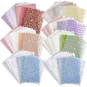 105 Sheets Scrapbook Paper Decorative Textured Paper, FineGood Mesh Fabric Assorted Set Craft Paper for Junk Journal Supplies Scrapbooking Planner Card Making