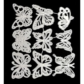 Butterfly Metal Die Cuts 9 Pieces for Card Making Butterfly Cutting Dies Stencils Decorative Embossing for DIY Cards, Paper Crafts, Scrapbooking, Photo Albums (Butterfly)