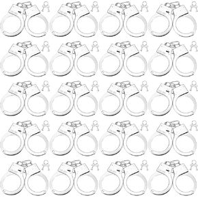 Leitee 20 Pairs Toy Handcuffs Metal Handcuffs with Keys 9 Inch Hand Cuff Fake Police Party Favor Gift Police Costume Prop Accessories Role Play Halloween Party Supplies