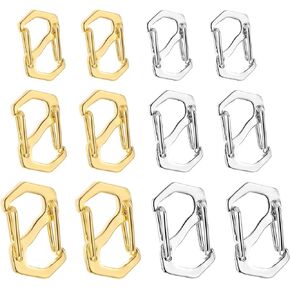 12 Pcs Double Opening Necklace Shortener Lobster Clasp S Lock Necklace Shortener Clasp Necklace Clasps and Closures for Jewelry Making Bracelet Connector Clip 3 Sizes (Gold/Silver