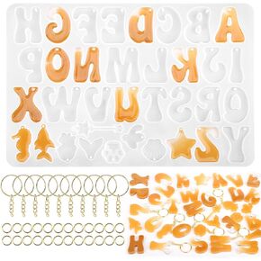 Gartful Alphabet Silicone Molds Set, Letter Molds for Epoxy Casting Alphabet Resin Mold for DIY Earring Necklace Pendant Jewelry Resin Crafts Decor, Gold