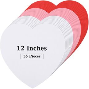 Mixteach 36pcs قلب كبير القلب قطع القلب مقطوعة على شكل قلب 12 بوصة تموت قطعت لبيانات الفصول الدراسية Decor