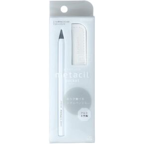 SUN-STAR Stylish Metal Pencil Metacil Pocket Pencils for Artist Drawing, Sketching, Non-Sharpening, Pencil Lead Color: Black 2H, White, S5019834