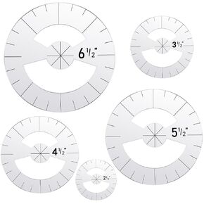 Geyee 5 Pcs Circle Ruler Quilting Template Set Circle Templates for Quilting Rulers Arc Cutter, 5 Sizes(Stylish)