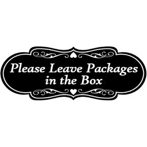 Please Leave Packages in the Box Sign Sticker,2.75x7 Inch Package Delivery Sign for Indoor/Outdoor Home or Business Use,5 Pcs