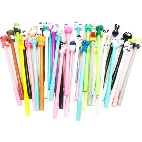 40 Pcs Cute Cartoon Gel Pens, Kawaii Writing Pens, Black Animal ink pens for office school supplies