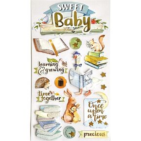 Paper House Productions Die-Cut Dimensional & Foil Accent Scrapbook Sticker Sheet - Sweet Baby
