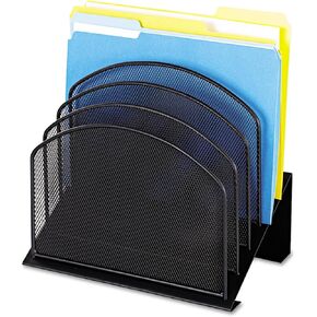 Safco Onyx Desk Organizer, 5 Tiered Vertical Compartments, Office and Classroom Mailbox , Paper and Mail Sorter, Steel Mesh, Black in Kuwait