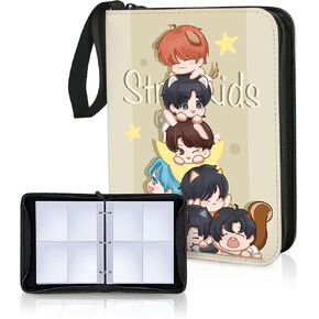 Card Binder 4-Pockets, 400 Pockets Card Holder with 50 Removable Sleeves, Photocard Holder Book Photo Album for Lomo Cards Zipper Album Holder