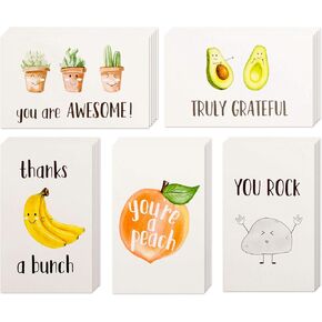 VNS Creations 40 Pack Funny Funder Thank You Cards with Occants and Stickers - تقدير الموظف - مضحك ولطيف الشكر - بطاقات ملاحظات فارغة للمعلمين والموظفين وزملاء العمل