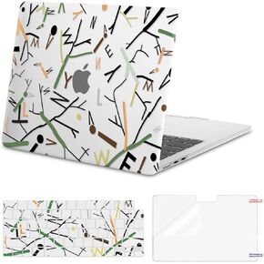 MOSISO Compatible with MacBook Air 13 inch Case 2025 2024 2023 2022 M3 A3113 M2 A2681, Plastic Hard Shell&Keyboard Cover&Screen Protector for MacBook Air 13.6 inch Case, Abstract Branches