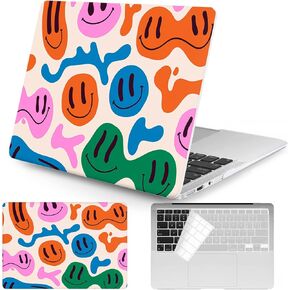 Seorsok Compatible with Old Version MacBook Air 13.3 inch Case Models A1369 & A1466(2010-2015 2017 Release) Protective Plastic Hard Shell Case & Keyboard Cover,Colourful Heart