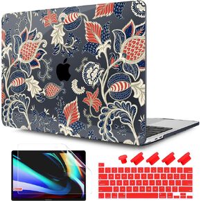TwoL Compatible with MacBook Pro 13 inch Case 2022 2021 2020, Plastic Hard Shell Case Cover and Keyboard Skin & Screen Protector for MacBook Pro 13 inch A2338 M2/M1 A2289 A2251, Paisley