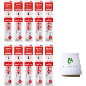 uni-ball one (F) 0.38mm Red Ink 10 Refills (UMR38S.15), Can be Clearly Written Gel Ink with Sticky Notes