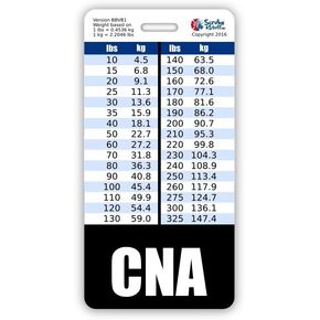 CNA Badge Buddy Vertical w/Height & Weight Conversion Charts (Pink)