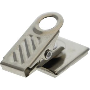 Bulk 25 Pack - Premium Name Tag/ID Badge Holder Spring Clips with Metal Bulldog Clasp & Square Adhesive Back - for Badges, Buttons, and Nametags by Specialist ID