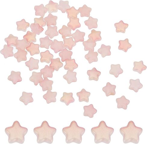 PATIKIL 8mm Crystal Star Beads, 100 Pcs Glass Spacers Bead Star Shaped Charm Pendants for Jewelry Making Bracelet Necklace DIY Crafts, Frosted AB Color in Saudi Arabia