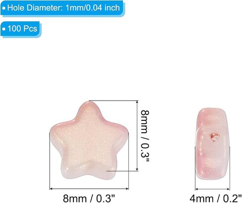 PATIKIL 8mm Crystal Star Beads, 100 Pcs Glass Spacers Bead Star Shaped Charm Pendants for Jewelry Making Bracelet Necklace DIY Crafts, Frosted AB Color in Saudi Arabia