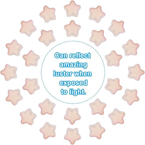 PATIKIL 8mm Crystal Star Beads, 100 Pcs Glass Spacers Bead Star Shaped Charm Pendants for Jewelry Making Bracelet Necklace DIY Crafts, Frosted AB Color in Saudi Arabia