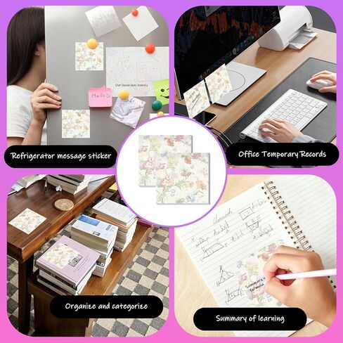 Sticky Notes 3x3 Inches, 2 Pads Cute Colorful Self-Stick Note Pads, Easy to Post for Home, Office and Daily Life Organization Cute Bat in Kuwait