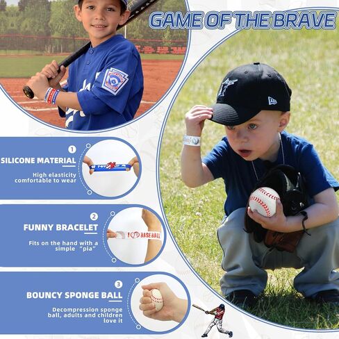 60 Pcs Baseball Party Favors, Baseball Birthday Party Favors Includes Baseball Bag Mini Baseball Wristband Keychain Slap bracelet for Kids Baseball Birthday Party Supplies in Saudi Arabia
