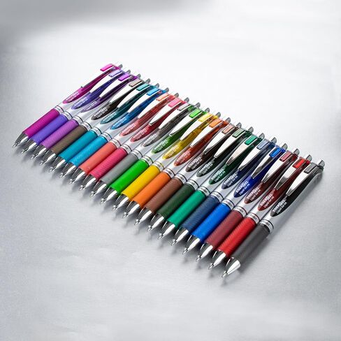Pentel EnerGel RTX Retractable Liquid Gel Pen, (0.7mm), Medium line, Assorted Ink, Pack of 20 (BL77BP20M) in Saudi Arabia