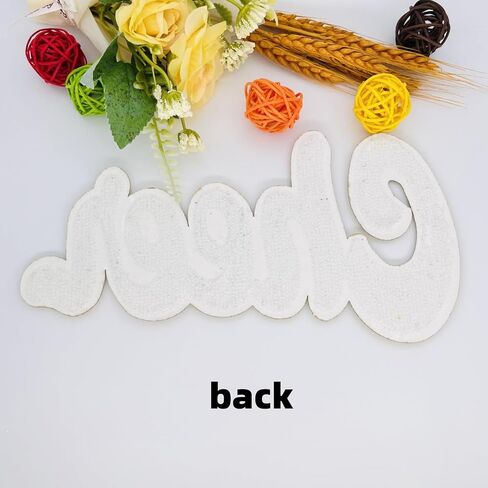 9.64 inches Cheer Chenille Letter Patch, Iron on Letters for Clothing, Iron on Patches for Hats, Stick on Letters for Bags，Patches for Backpacks, Patches for Jeans. (White) in Saudi Arabia