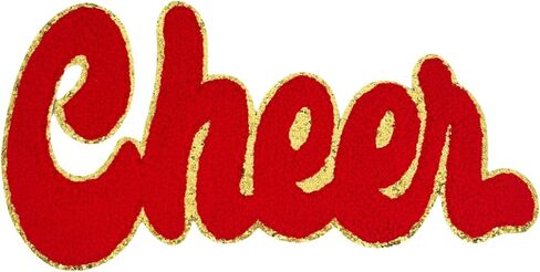 9.64 inches Cheer Chenille Letter Patch, Iron on Letters for Clothing, Iron on Patches for Hats, Stick on Letters for Bags，Patches for Backpacks, Patches for Jeans. (White) in Saudi Arabia