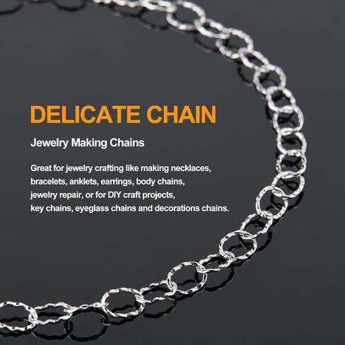 KYUNHOO Gold Plated Stainless Steel Chains Bulk Embossed Circle Chain Link Oval Cable Chain Roll Gold Jewelry Making Chain with Jump Rings and Lobster Clasps for Crafting in Kuwait