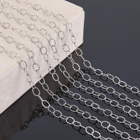 KYUNHOO Gold Plated Stainless Steel Chains Bulk Embossed Circle Chain Link Oval Cable Chain Roll Gold Jewelry Making Chain with Jump Rings and Lobster Clasps for Crafting in Kuwait